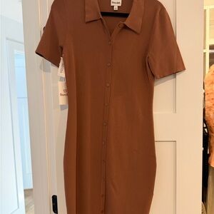 Aritzia Brown Midi Dress